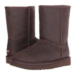 UGG Brownstone 1005093 Classic Short Brown Leather Boots Size 7